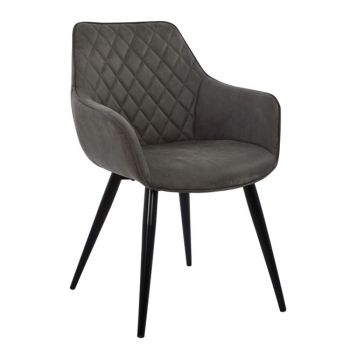 Кресло Мандо HM8006.10 сив набук-черни крака