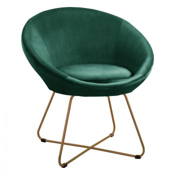 Кресло Ранди голд HM8468.03 кадифе зелен цвят