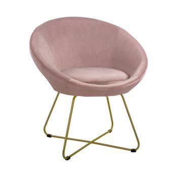 Кресло Ранди голд HM8468.02 кадифе розов цвят