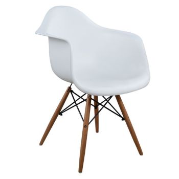 Кресло Алеа ууд Р - бял цвят HM005.01