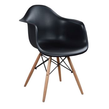 Кресло Алеа ууд Р - черен цвят HM005.02