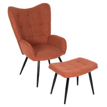 Кресло с табуретка Бергера HM8918.22 оранжев цвят