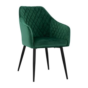Кресло Чарли кадифе HM8522.03 цвят черен-зелен 