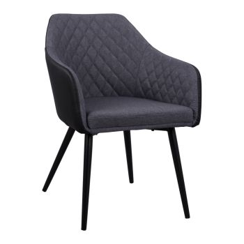 Кресло Чарли дамаска HM8522.01 цвят черен-тъмно сив