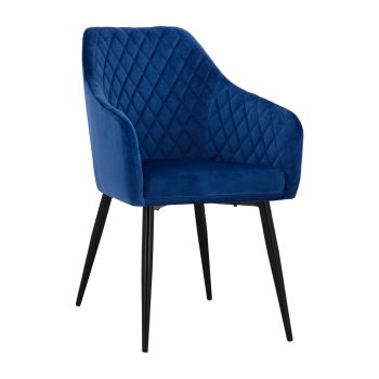 Кресло Чарли кадифе HM8522.08 цвят черен-син