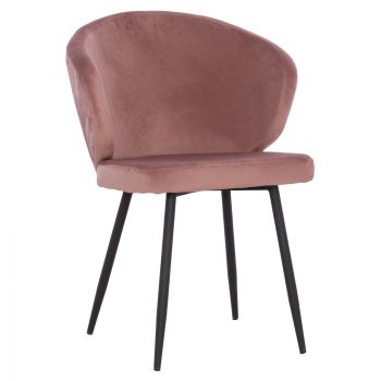 Кресло Джия HM8728.02 розов цвят с черни крака