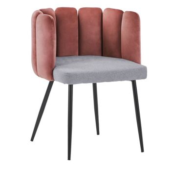 Кресло Пейтън кадифе HM8547.01 цвят розов-сив