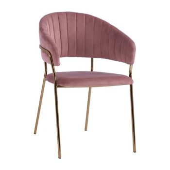 Кресло Теодор HM8520.02 златисти крака - розово