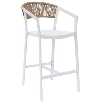 Бар стол средна височина - HM5892.12 цвят бял-бежов
