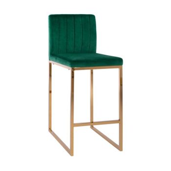 Бар стол Пайпър голд HM8525.03 зелен цвят