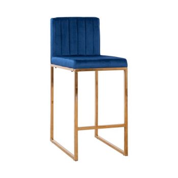Бар стол Пайпър голд HM8525.08 син цвят