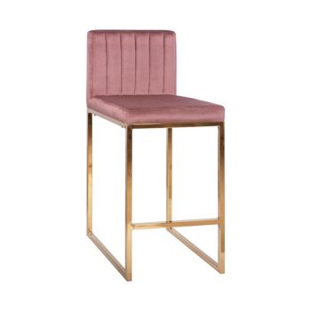 Бар стол Пайпър голд HM8525.02 розов цвят