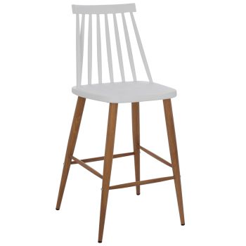Бар стол Лавида - средна височина HM9300.01 цвят бял-натурал