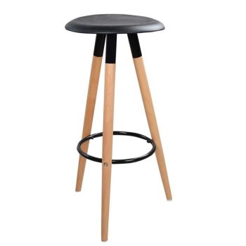 Бар стол Тоня HM0116.02 цвят черен-натурал