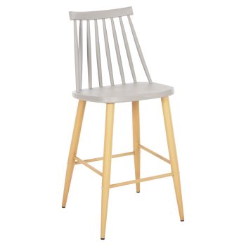 Бар стол Лавида - средна височина HM9300.10 цвят сив-натурал