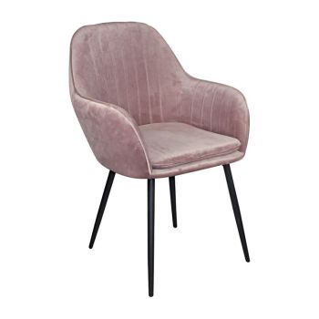 Кресло Валери ΕΜ711.1 кадифе розов цвят