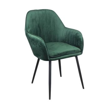 Кресло Валери ΕΜ711.3 кадифе зелен цвят