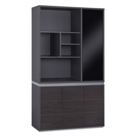 Библиотека Розиуд 120х200 - HM2091R цвят венге-сив