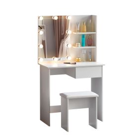 Тоалетка Лара II с LED светлини HM2501.03 бял цвят 