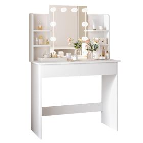 Тоалетка Лара с LED светлини HM2502.03 бял цвят 