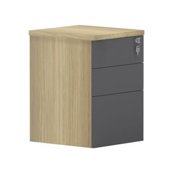 Шкаф с 3 чекмеджета Лотус 40x44x61 см 069-000116 натурал-антрацит