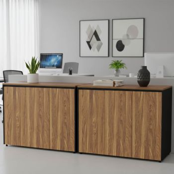 Офис шкаф 240x40x80 см Оскар 246-000038 цвят орех-антрацит