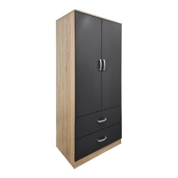 Гардероб 80x51.5x180 см Алвиа 383-000175 натурал-антрацит