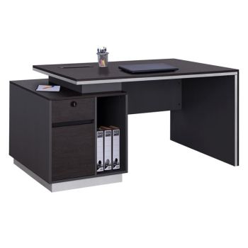 Бюро Розиуд 180x80 - ляв шкаф HM2113L цвят венге-сив