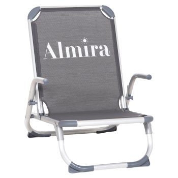 Плажен сгъваем стол Алмира HM5053.10 сив цвят