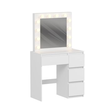 Тоалетка Кейт с LED светлини HM2499.03 бял цвят