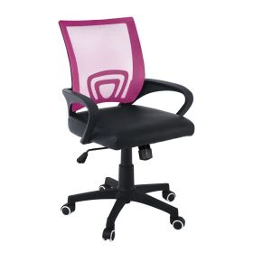 Офис стол ΕΟ254.7P черно-розов цвят