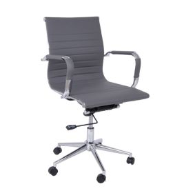 Офис стол ΕΟ268.3 сив цвят с хром крака