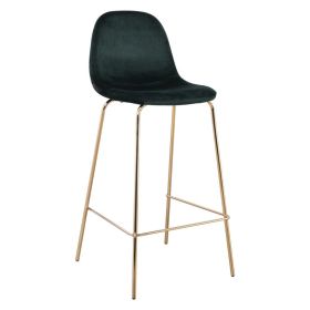 Бар стол Селина голд ΕΜ901.3GV тъмно зелен цвят 
