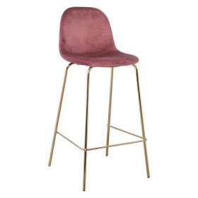 Бар стол Селина голд ΕΜ901.2GV розов цвят