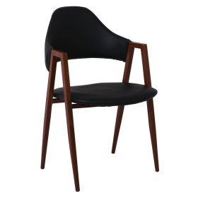 Кресло Делта ΕΜ130.7 черен цвят еко кожа
