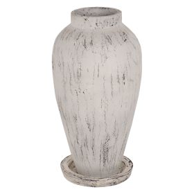 Подова ваза HM7938 антично бял цвят
