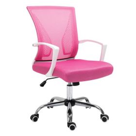 Офис стол ΕΟ258.4S розов цвят