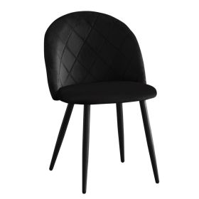 Стол Белла блек ΕΜ759.4 велур черен цвят 