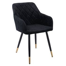 Кресло Рена кадифе ΕΜ785.4 черен цвят