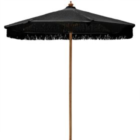 Дървен чадър Ф200 - Ε916.2 черно макраме 