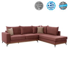 Ъглов диван Месина - десен ъгъл HM3253.02R розов цвят