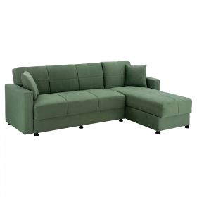 Ъглов диван HM3135.13 кадифе зелен цвят