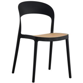 Стол HM5936.02 цвят черен-бежов