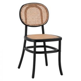 Дървен стол Плекси HM8747 цвят черен-натурал