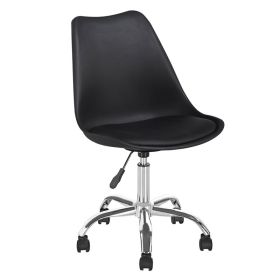Офис стол Мартин ΕΟ201.1W черен цвят с хром крака