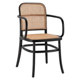 Дървен стол Плекси HM8748 цвят черен-натурал