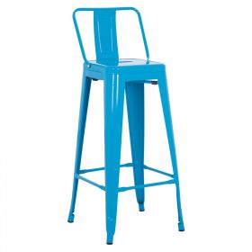 Бар стол Реликс HM8643.08 син цвят