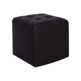 Кожена табуретка Пънк куб HM264.01 черен цвят