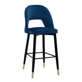 Бар стол Харпър кадифе HM8526.08 син цвят