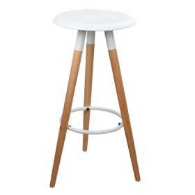 Бар стол Тоня HM0116.01 цвят бял -натурал